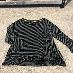 Black and white striped blouse